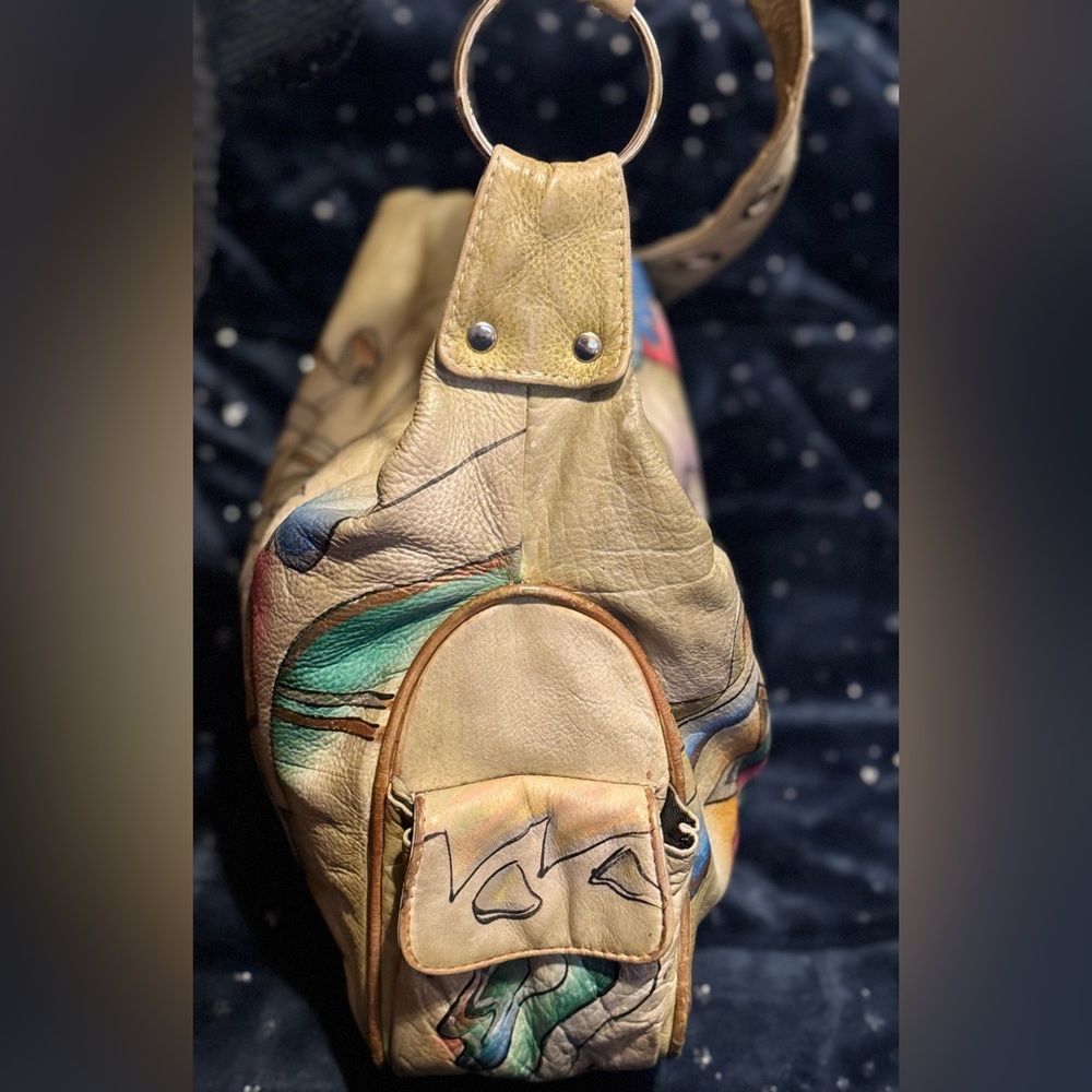 Magnifique Vintage Hand Painted Shoulder Bag (Tan) - EUC - Picture 5 of 10